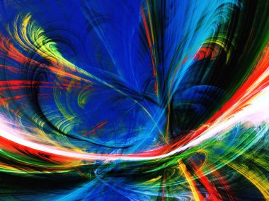 Mavi Soyut Fraktal arka plan 3d render illüstrasyon