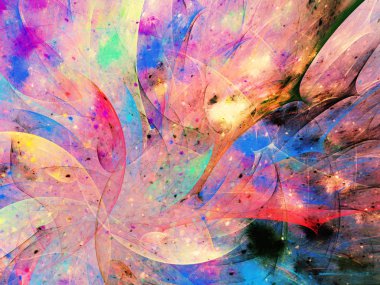 Kırmızı Soyut Fraktal arka plan 3d render illüstrasyon