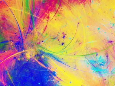 sarı Soyut Fraktal arka plan 3d render illüstrasyon