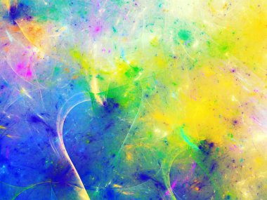 sarı Soyut Fraktal arka plan 3d render illüstrasyon