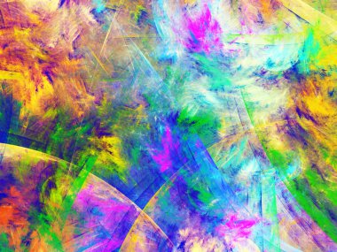 gökkuşağı Soyut Fraktal arka plan 3d render illüstrasyon