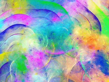 gökkuşağı Soyut Fraktal arka plan 3d render illüstrasyon