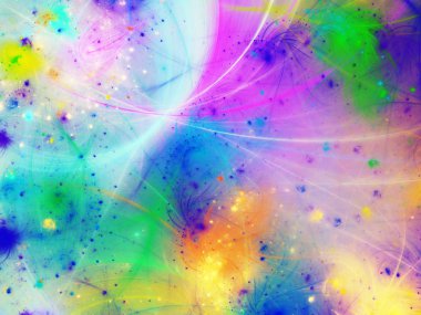 gökkuşağı Soyut Fraktal arka plan 3d render illüstrasyon