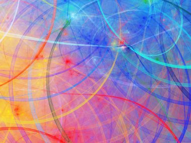 Mavi Soyut Fraktal arka plan 3d render illüstrasyon