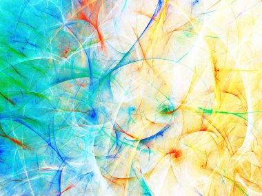 Mavi Soyut Fraktal arka plan 3d render illüstrasyon