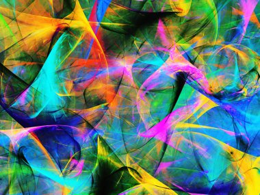 gökkuşağı Soyut Fraktal arka plan 3d render illüstrasyon