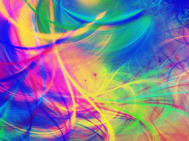 gökkuşağı Soyut Fraktal arka plan 3d render illüstrasyon