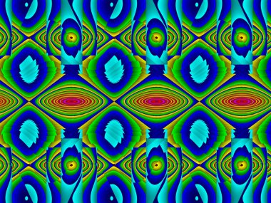 Mavi Soyut Fraktal arka plan 3d render illüstrasyon