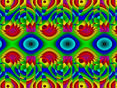 gökkuşağı Soyut Fraktal arka plan 3d render illüstrasyon