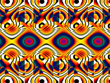 turuncu Soyut Fraktal arka plan 3d render illüstrasyon