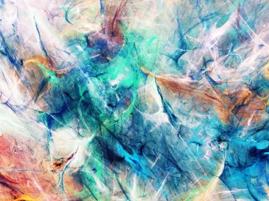 Mavi Soyut Fraktal arka plan 3d render illüstrasyon