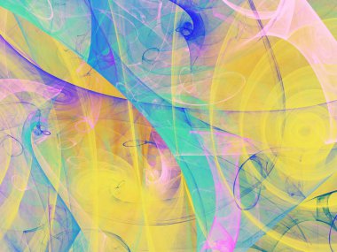 sarı Soyut Fraktal arka plan 3d render illüstrasyon