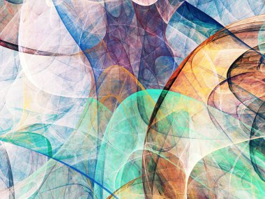 Mavi Soyut Fraktal arka plan 3d render illüstrasyon