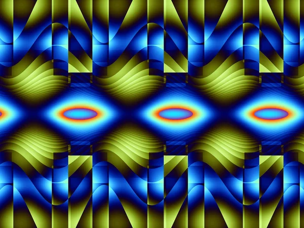 青い抽象フラクタル背景 3 d レンダリング図 — ストック写真