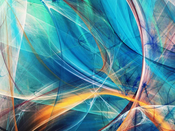 Fondo fractal abstracto azul 3d representación ilustración — Foto de Stock