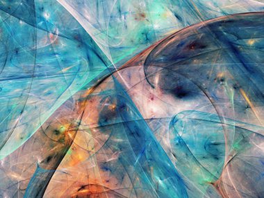 Mavi Soyut Fraktal arka plan 3d render illüstrasyon