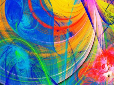 gökkuşağı Soyut Fraktal arka plan 3d render illüstrasyon