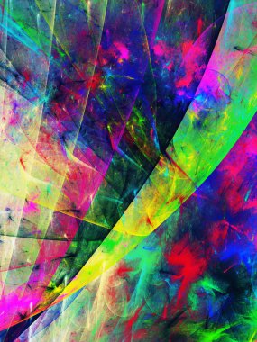 gökkuşağı Soyut Fraktal arka plan 3d render illüstrasyon