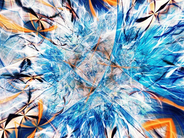 Blauw abstract fractal achtergrond 3d rendering illustratie — Stockfoto