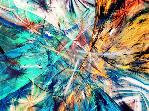 Azul abstrato fractal fundo 3d renderização ilustração — Fotografia de Stock