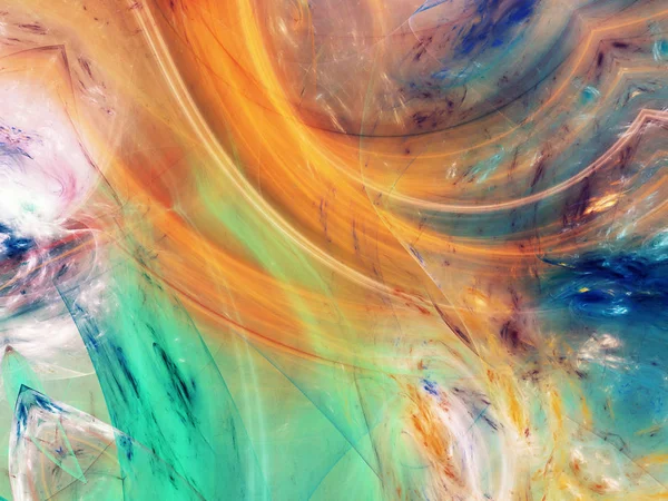 turuncu Soyut Fraktal arka plan 3d render illüstrasyon