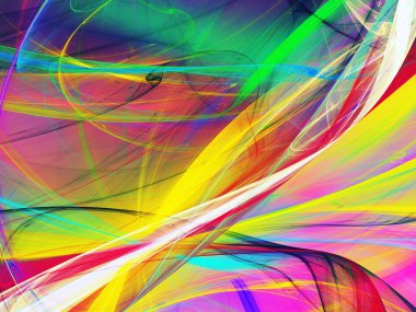 gökkuşağı Soyut Fraktal arka plan 3d render illüstrasyon