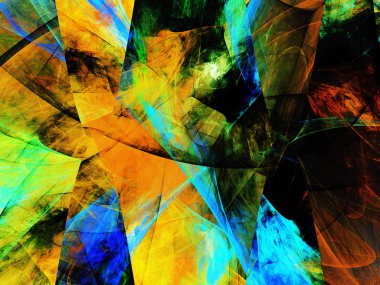 turuncu Soyut Fraktal arka plan 3d render illüstrasyon