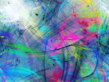 Mavi Soyut Fraktal arka plan 3d render illüstrasyon