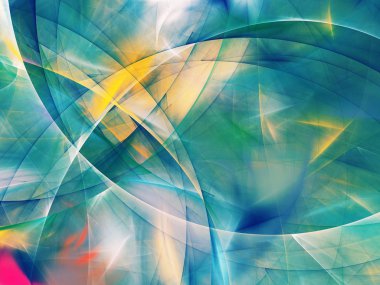 Mavi Soyut Fraktal arka plan 3d render illüstrasyon