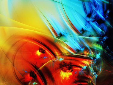 kaotik fraktal arka plan 3d render illüstrasyon soyut