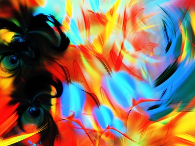 Kırmızı Soyut Fraktal arka plan 3d render illüstrasyon