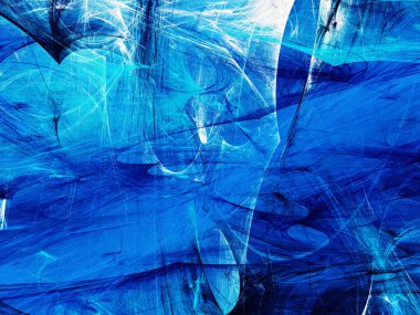 Mavi Soyut Fraktal arka plan 3d render illüstrasyon