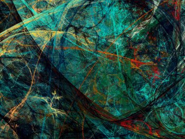 mavi soyut fraktal arkaplan 3d oluşturma