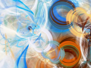 mavi soyut fraktal arkaplan 3d oluşturma