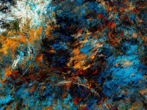 mavi soyut fraktal arkaplan 3d oluşturma