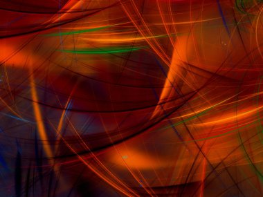 turuncu soyut fraktal arkaplan 3d oluşturma