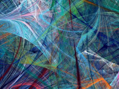 mavi soyut fraktal arkaplan 3d oluşturma