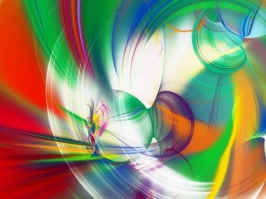 gökkuşağı soyut fraktal arkaplan 3d oluşturma