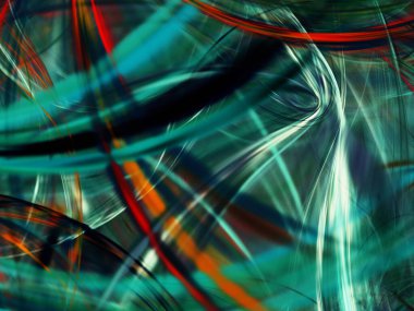 mavi soyut fraktal arkaplan 3d oluşturma