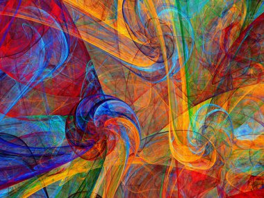 gökkuşağı soyut fraktal arkaplan 3d oluşturma