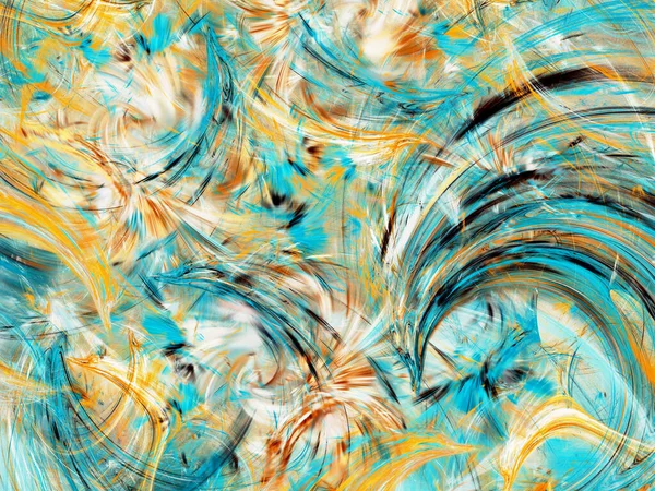 Sininen Abstrakti Fraktaali Tausta Renderöinti — kuvapankkivalokuva