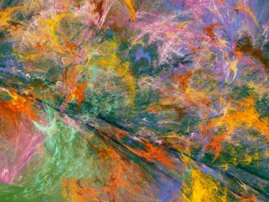 gökkuşağı soyut fraktal arkaplan 3d oluşturma