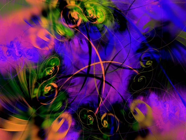 Фиолетовый Абстрактный Фрактальный Фон Рендеринг — стоковое фото