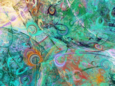 yeşil Soyut Fraktal arka plan 3d render