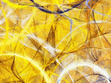 sarı soyut fraktal arkaplan 3d oluşturma