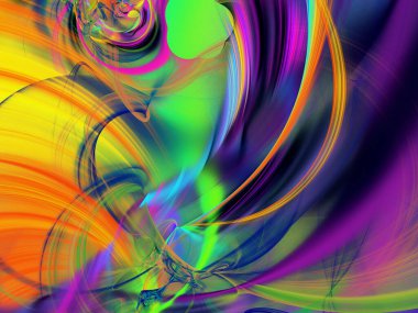 gökkuşağı soyut fraktal arkaplan 3d oluşturma