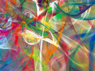 gökkuşağı soyut fraktal arkaplan 3d oluşturma