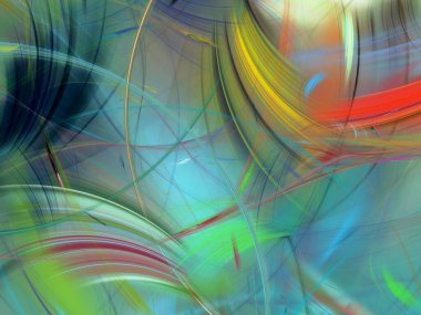 mavi soyut fraktal arkaplan 3d oluşturma