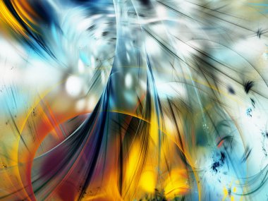 sarı soyut fraktal arkaplan 3d oluşturma