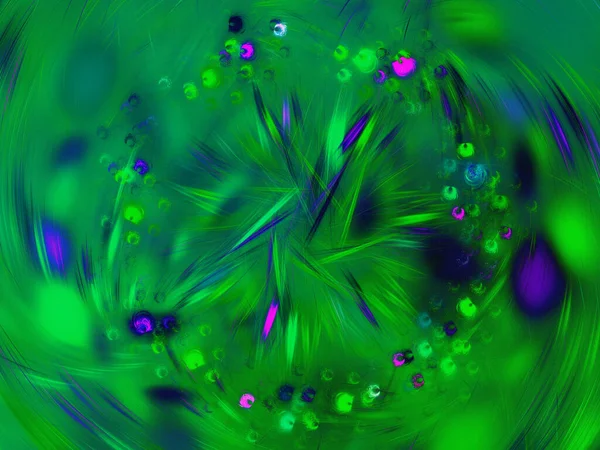 Verde Abstrato Fractal Fundo Renderização — Fotografia de Stock